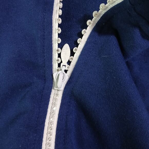 Quacker Factory 2X White 3/4 slv T-Shirt & Blue Full-Zip Bedazzled Vest 2 items! - Picture 8 of 15